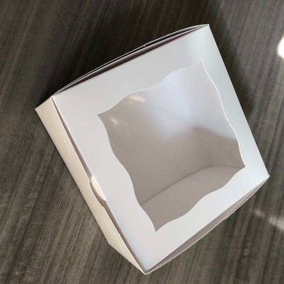 White pastry box with window, 7" x 7" x 4", 10pack - Picture 5 of 8